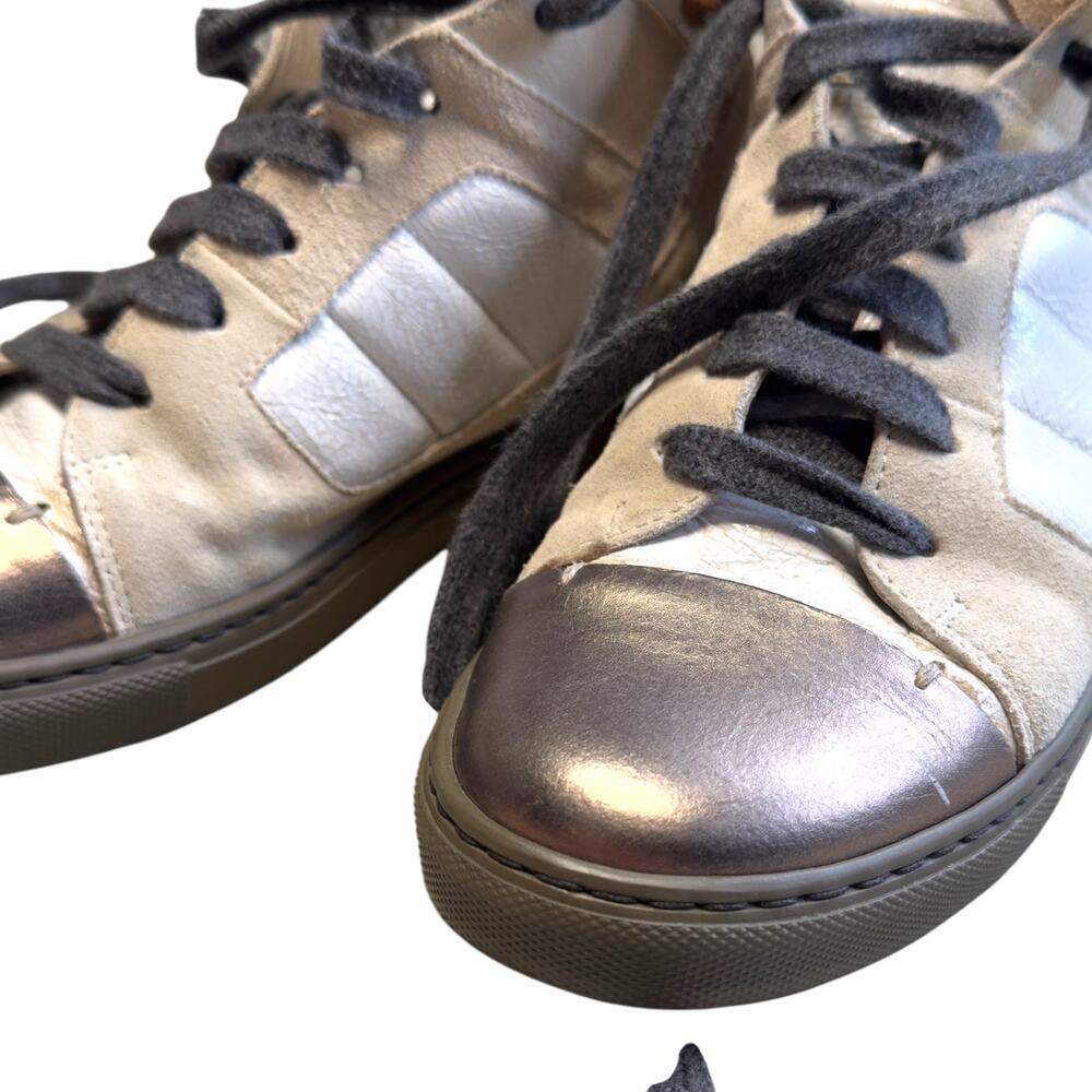 Brunello Cucinelli High Top Sneakers Shoes Leather Suede Size Women’s 37 US 7 - Picture 11 of 16